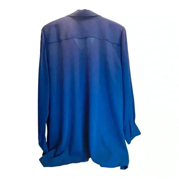 Chico's Women's Blue Long Sleeve Blouse Size 3 Casual Top - Picture 2 of 5